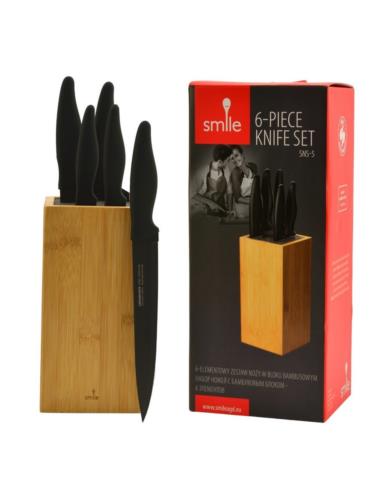 Noże w bloku 5 elementów Smile SNS-5