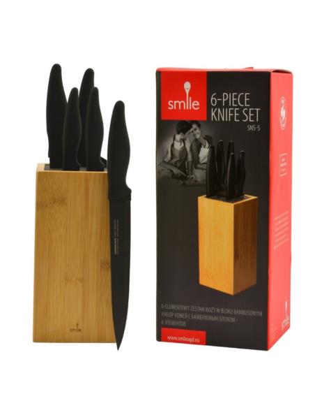 Noże w bloku 5 elementów Smile SNS-5
