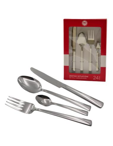 Sztućce 24 elementy polysk MG Home Arya Silver