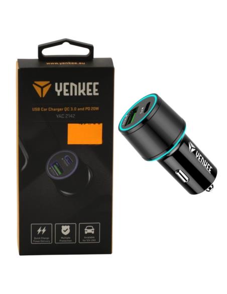Ładowarka samochodowa YAC 2142 USB-A 3A USB-C 3A YENKEE 18W