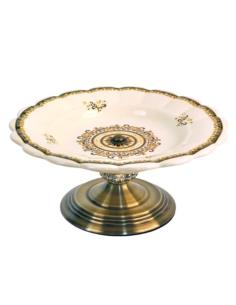Patera ceramiczna 15x32cm n/n krem-złoty LC4056-1