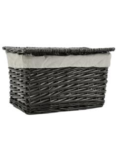 Kosz wiklinowy na bieliznę prostokątny S 39x23x8cm szary