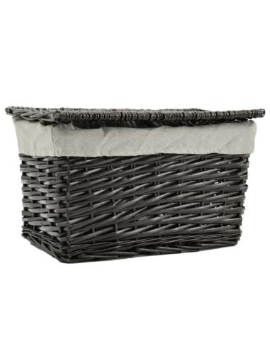 Kosz wiklinowy na bieliznę prostokątny S 39x23x8cm szary