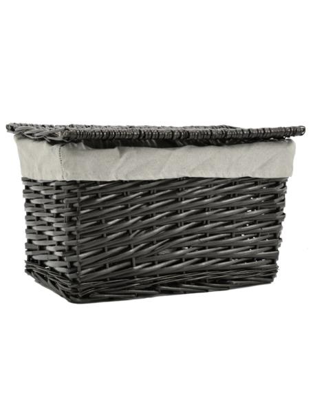 Kosz wiklinowy na bieliznę prostokątny S 39x23x8cm szary