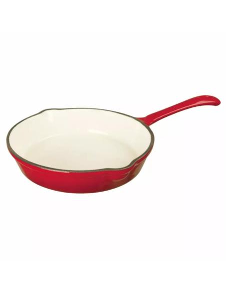 Patelnia żeliwna 26cm czerwona emalia KingHoff KH-2262