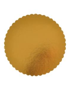 Podkład pod tort 32cm 2mm okrągły złoty karbowany