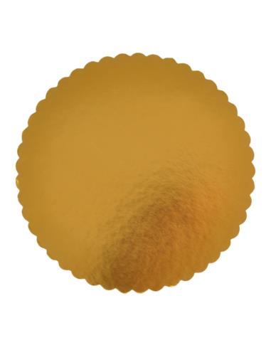 Podkład pod tort 32cm 2mm okrągły złoty karbowany