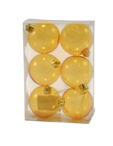 Bombki 6szt 6cm transparentne 7276 mix
