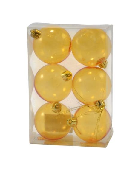 Bombki 6szt 6cm transparentne 7276 mix
