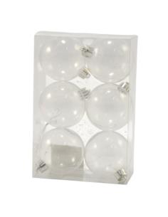 Bombki 6szt 6cm transparentne 7276 mix 2