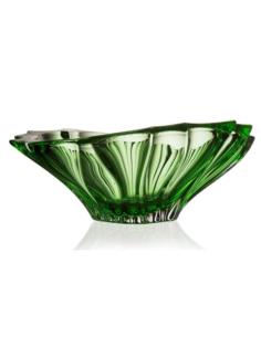 Salaterka kryształ Bohemia Plantica Green 33cm