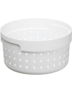 Koszyk-organizer plastikowy okrągły Seoul 13,8x7,3 biały