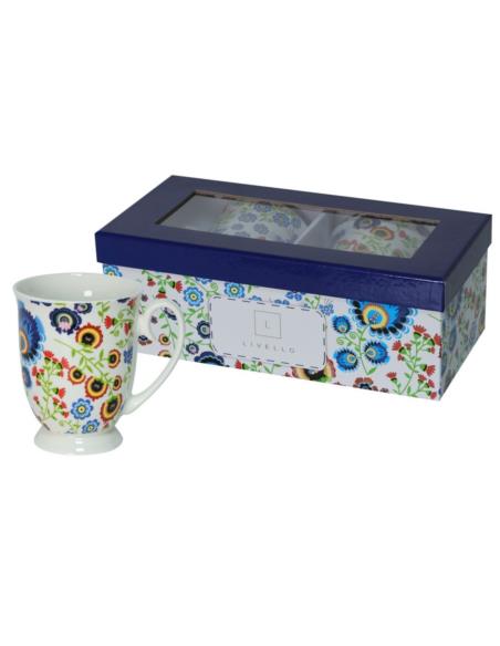 Kubki 2 sztuki 350ml ceramiczne Livello CR10-F1 Folk