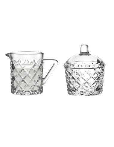 Cukiernica szklana z pokrywką Karo 210ml z mlecznikiem 200ml