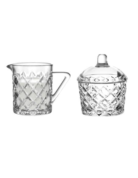 Cukiernica szklana z pokrywką Karo 210ml z mlecznikiem 200ml