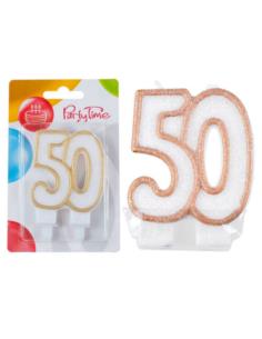 Świeczki numerki białe nr 50