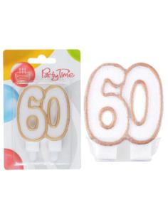 Świeczki numerki białe nr 60