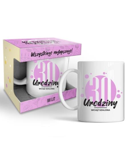 Kubek 320ml "30 urodziny" różowy