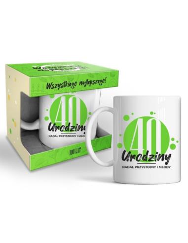 Kubek 320ml "40 urodziny" zielony