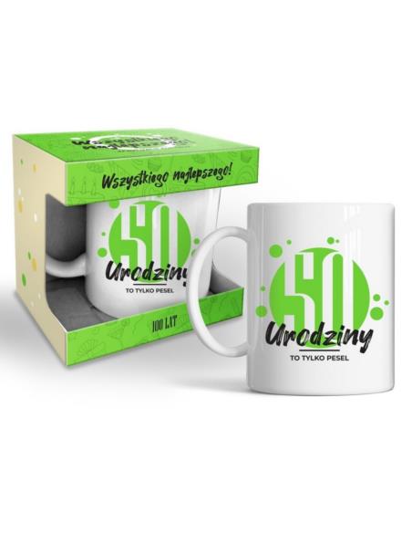 Kubek 320ml "50 urodziny" zielony