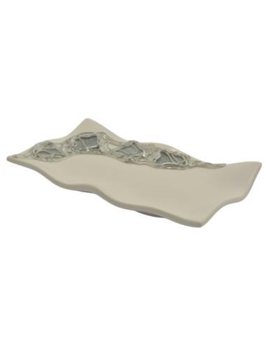 Podstawka ceramiczna falowana 29x16cm C-635w witraż