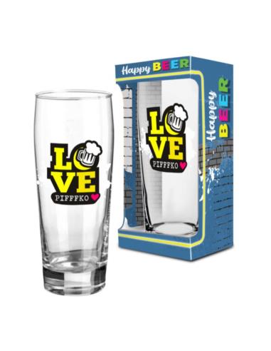Szklanka do piwa 500ml i Happy Beer "Love Pifffko"