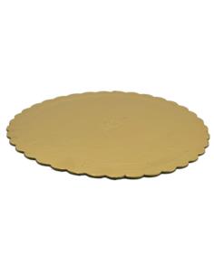 Podkład pod tort 30cm 2mm okrągły złoty karbowany