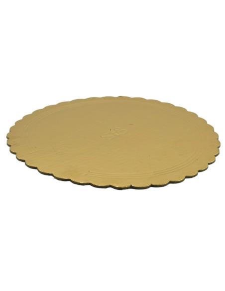 Podkład pod tort 30cm 2mm okrągły złoty karbowany