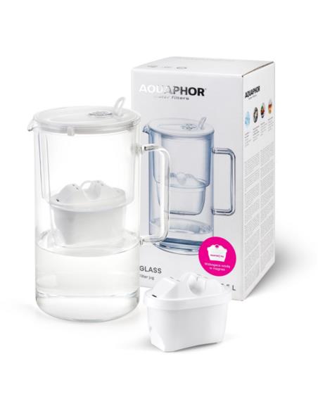Dzbanek Aquaphor Glass 2,5L biały szklany + wkład maxfor