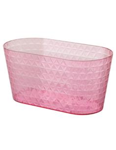Doniczka Diament Petit skrzynka tranparent jasny róż 23cm 3796