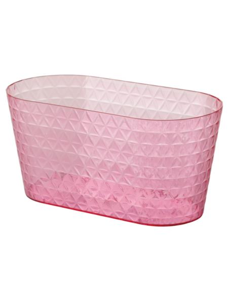 Doniczka Diament Petit skrzynka tranparent jasny róż 23cm 3796