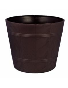 Doniczka drewnopodobna 0 fi 17cm h:14,5cm brąz 0899