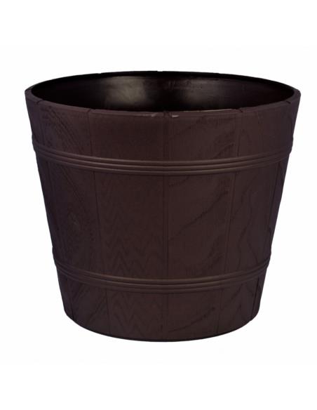 Doniczka drewnopodobna 0 fi 17cm h:14,5cm brąz 0899