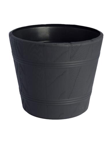 Doniczka drewnopodobna 00 fi 15cm h:13cm antracyt 0898