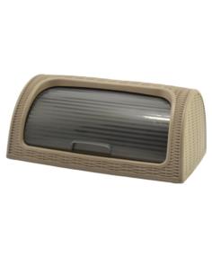 Chlebak plastikowy Rattan 42x18x27cm popielaty