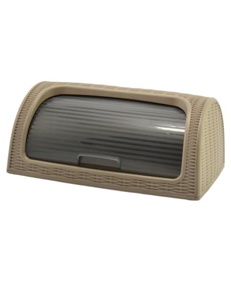 Chlebak plastikowy Rattan 42x18x27cm popielaty