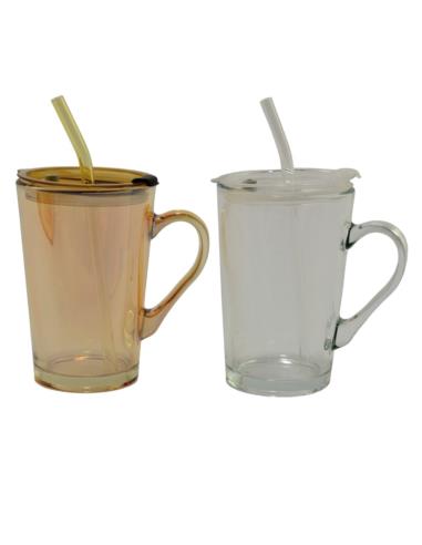 Kubek słoik szklany 450ml mix BRAK SŁOMKI