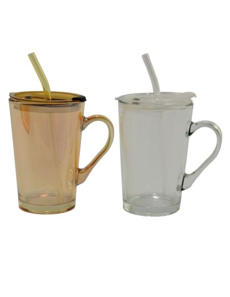 Kubek słoik szklany 450ml mix BRAK SŁOMKI