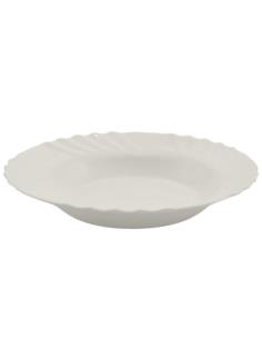 Talerz Opal Wave głęboki 23cm biały szklany