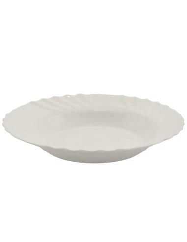 Talerz Opal Wave głęboki 23cm biały szklany