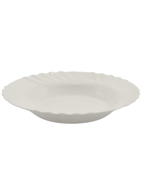 Talerz Opal Wave głęboki 23cm biały szklany
