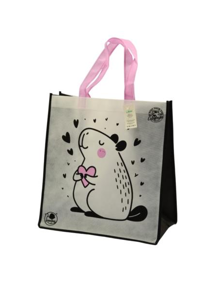 Torba na zakupy S2 laminowana Kapibara 36x34x20cm