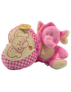 Maskotka Serce ze słonikiem pozytywka 14cm
