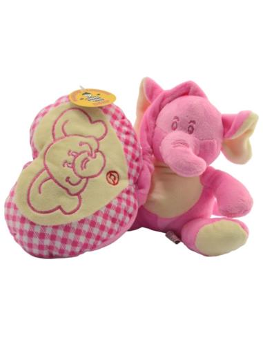 Maskotka Serce ze słonikiem pozytywka 14cm