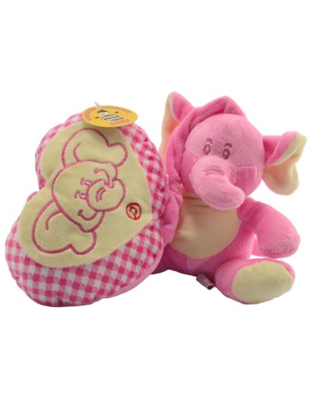 Maskotka Serce ze słonikiem pozytywka 14cm