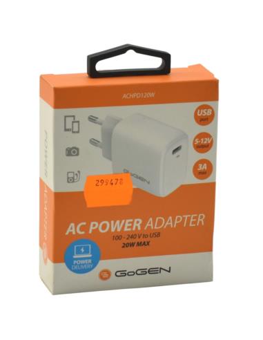 Ładowarka sieciowa Gogen PD USB-C 20W ACHPD120W biała