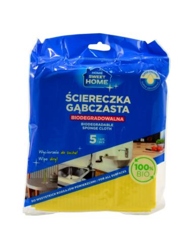 Ściereczki gąbczaste Sweet Home biodegradowalne 5 sztuk