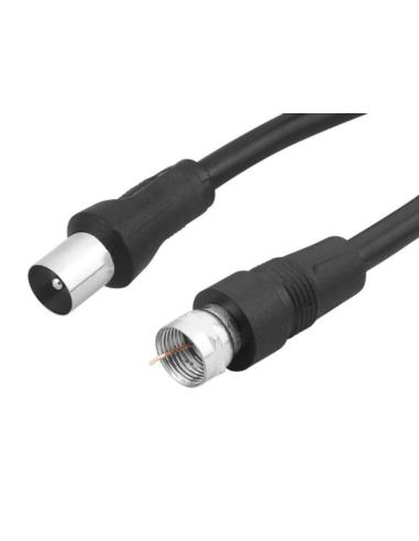 Kabel wtyk TV-wtykF 1,8m czarny
