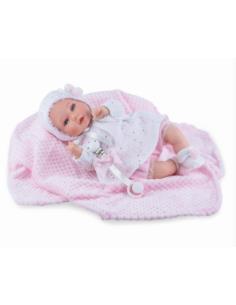 Lalka bobas 40cm Petite płacze z kocykie
