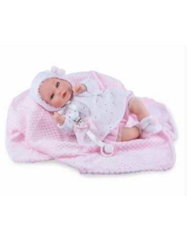 Lalka bobas 40cm Petite płacze z kocykie
